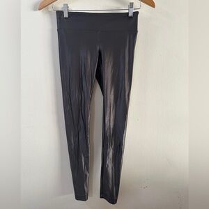 Metallic Grey High Rise Leggings